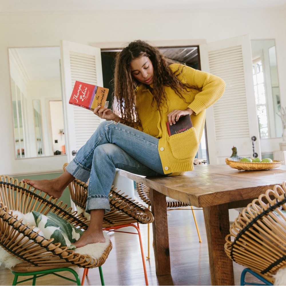Alex Mill x Cup of Jo Reading Sweater in Saffron, size S
